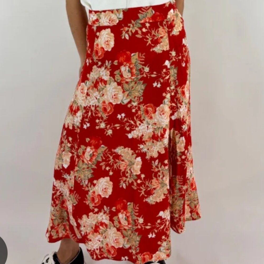 Sezane Tabata Floral Midi Skirt